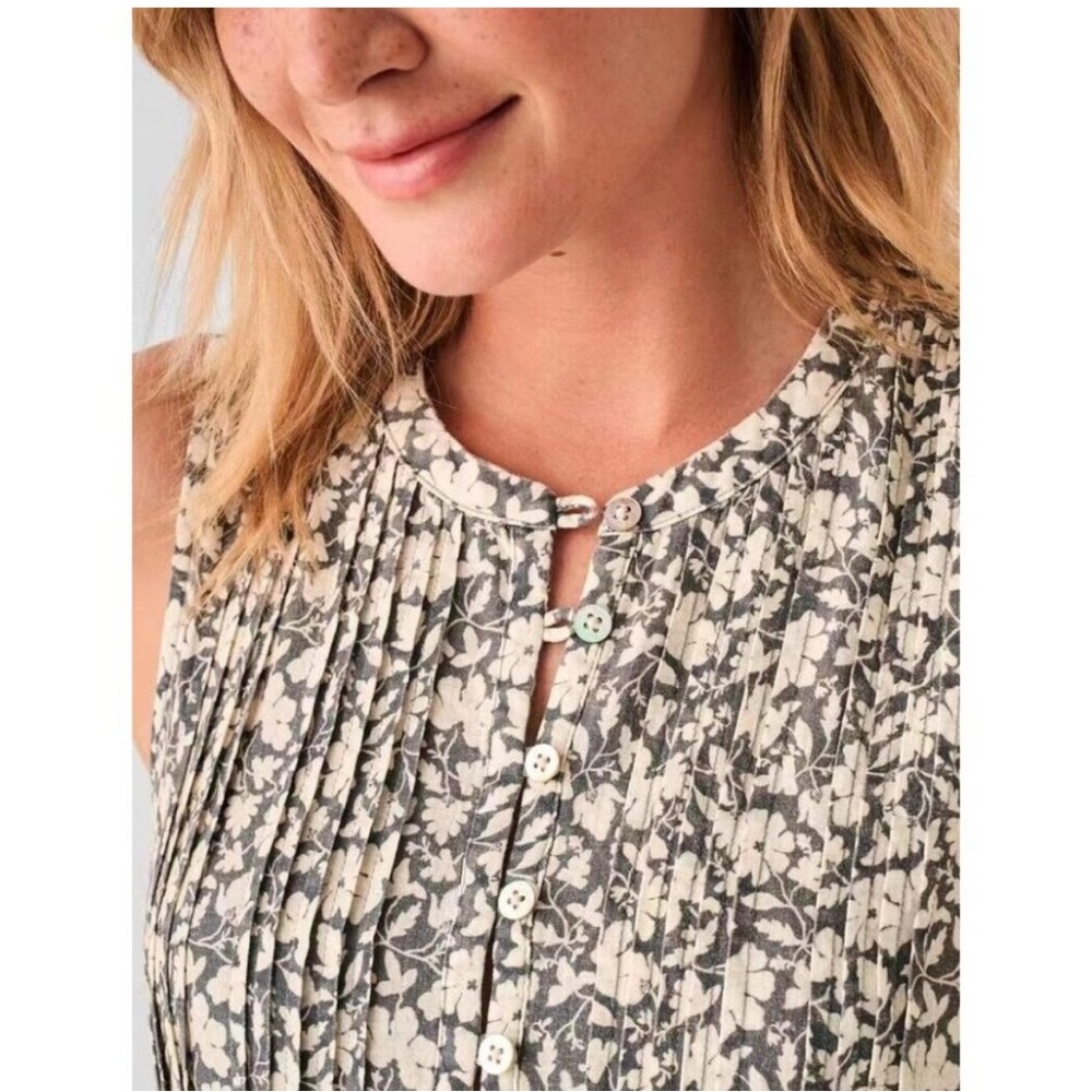 Faherty | Isha Linen‎ Blend Floral Dress, small - Picture 7 of 10